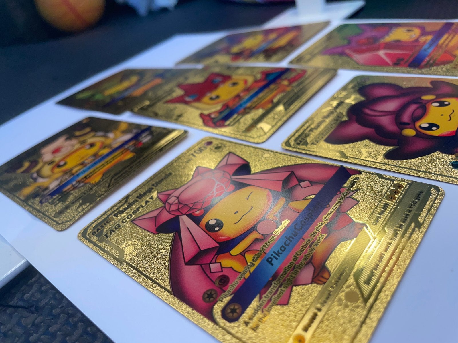 Goude cosplay pikachu Pokémon kaarten set, Ophalen of Verzenden, Nieuw, Meerdere kaarten