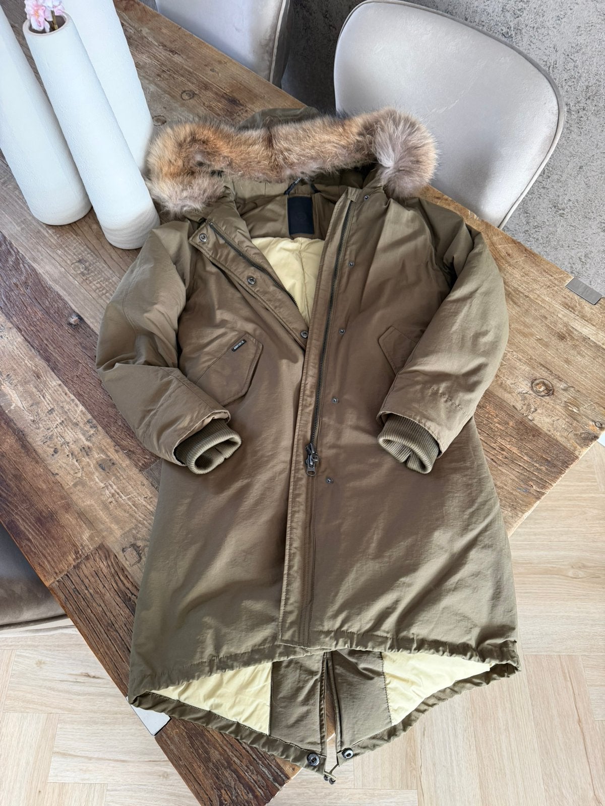 Airforce parka jas - zgan maat S olijfgroen, Ophalen of Verzenden, Zo goed als nieuw, Groen