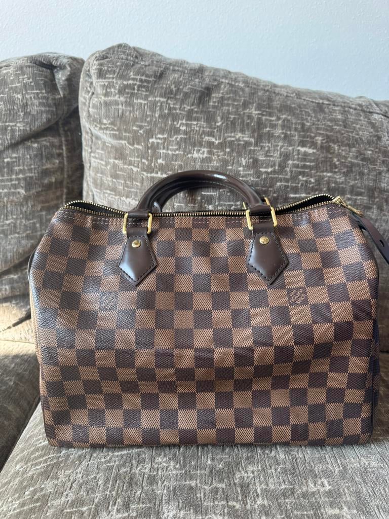 Louis Vuitton Speedy 30 – Damier Ebene – topstaat, Ophalen of Verzenden, Zo goed als nieuw, Bruin, Handtas