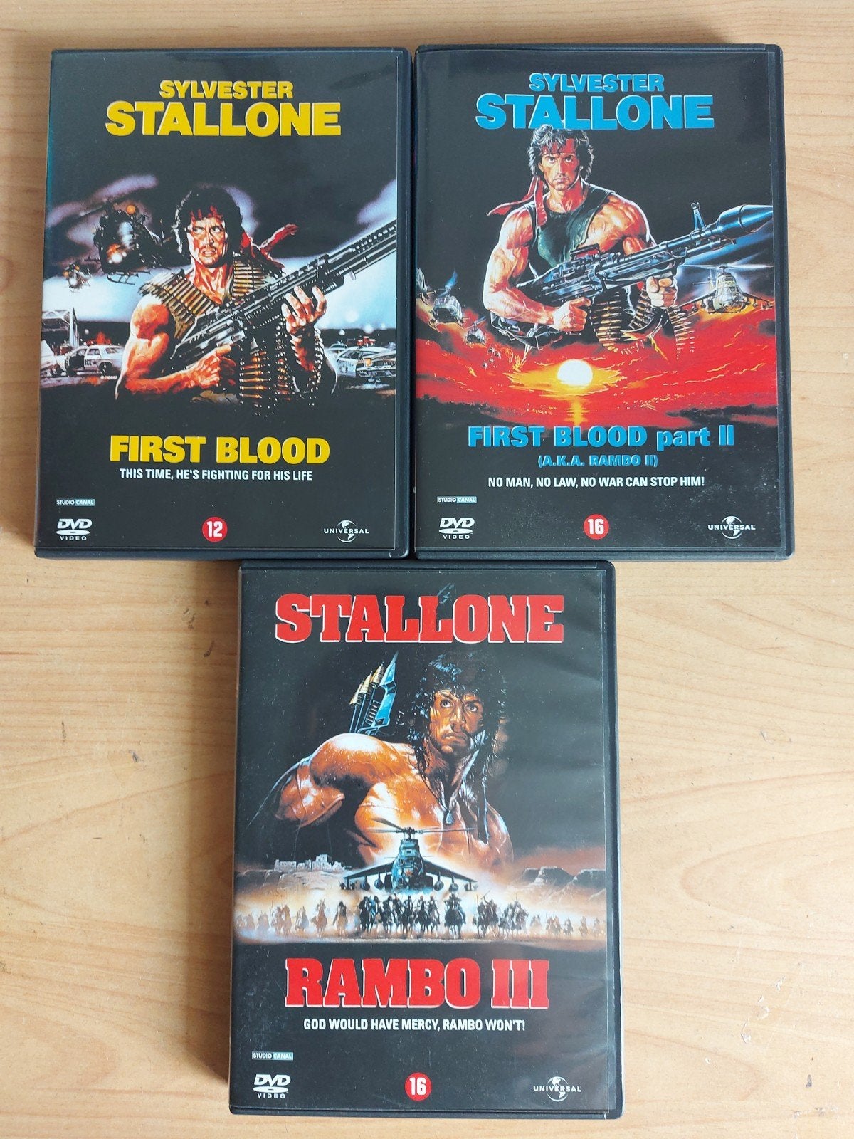 Rambo First Blood deel 1,2 en 3  - Sylvester Stallone, Alle leeftijden, Ophalen of Verzenden, Zo goed als nieuw