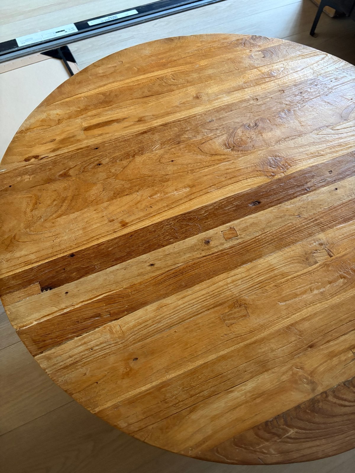 Salontafel Mango Teak Hout - Pronto Wonen Romaro (rond), Huis en Inrichting, Tafels | Salontafels, Ophalen, Gebruikt, 50 tot 100 cm