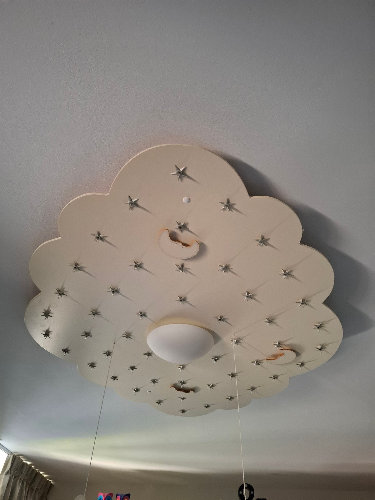 Wolkenlamp met sterren en manen voor kinderkamer, Ophalen, Zo goed als nieuw, Lamp