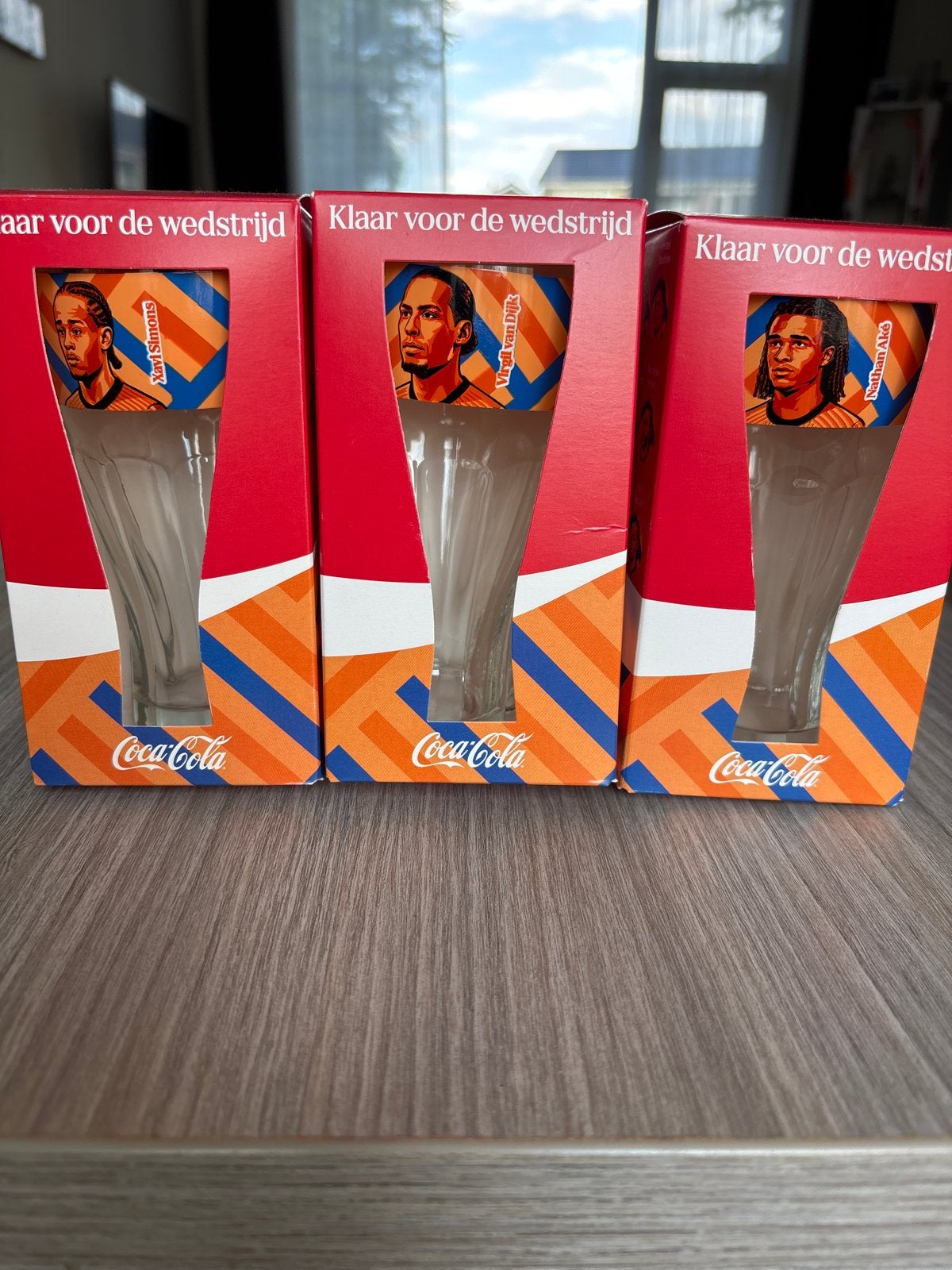 Coca-Cola Oranje Glazen: Xavi Simons, Virgil van Dijk, Natha, Verzamelen, Ophalen of Verzenden, Nieuw
