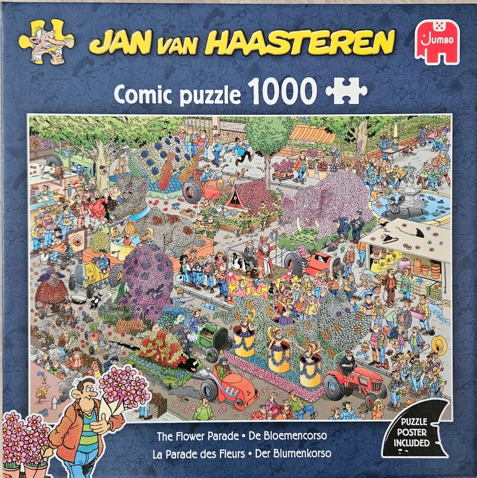 Jan van Haasteren De Bloemencorso 1000 stukjes, Ophalen, 500 t/m 1500 stukjes, Zo goed als nieuw, Legpuzzel