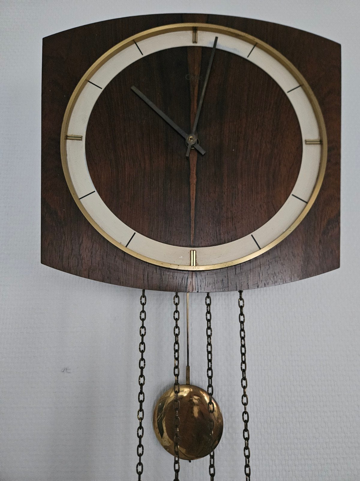 Vintage wandklok met slinger en gewichten, Ophalen of Verzenden