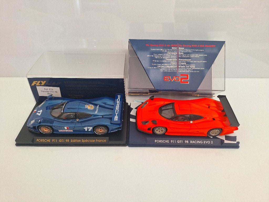 Fly 2 x Porsche 911 GT1 1 limited 1 evo 2, Overige merken, Racebaan, Fly, Nieuw