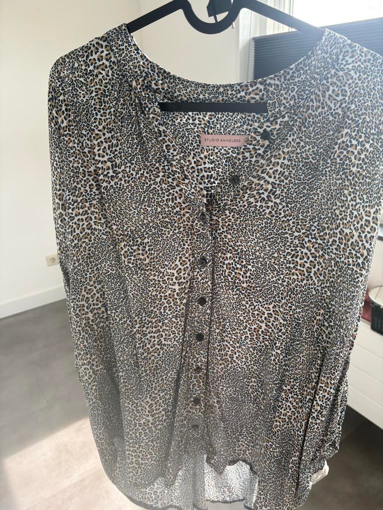 Studio anneloes Blouse met panterprint, Ophalen, Gedragen, Maat 42/44 (L), Overige kleuren