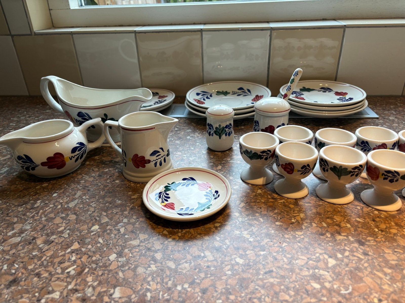 Groot Boerenbont servies - Compleet en in goede staat, Ophalen, Gebruikt, Keramiek, Landelijk/Boerenbont