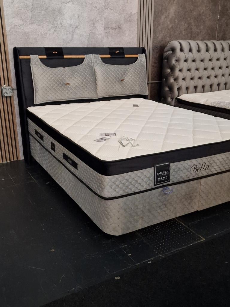 Stevige Boxspring Top Kwaliteit met Matras - Showroom Model, Modern, Comfortabel, Onbekend, Tweepersoons, Ophalen of Verzenden