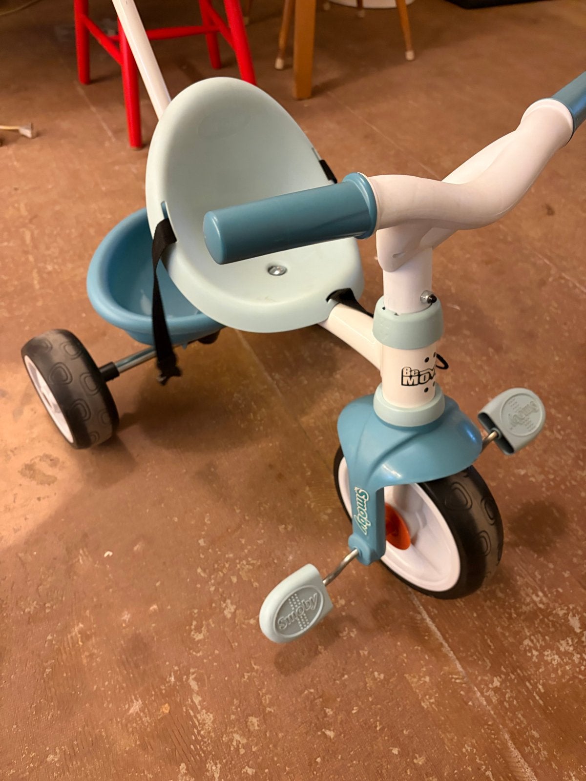 Smoby driewieler met duwstang, Fietsen en Brommers, Ophalen, Gebruikt, Duwstang