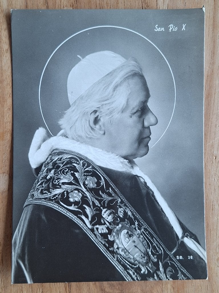 ak San Pio X paus 1903 - 1914, Ophalen of Verzenden, 1940 tot 1960, Gelopen, Italië