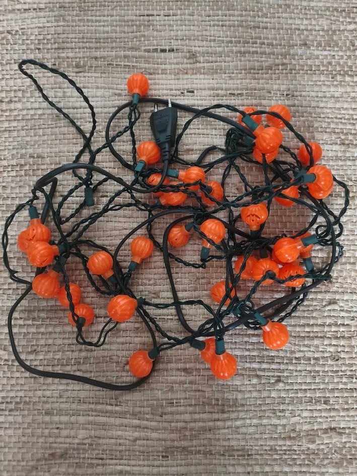 Halloween draad verlichting met pompoenen, Ophalen of Verzenden, Gebruikt, Versiering, Halloween of Griezel