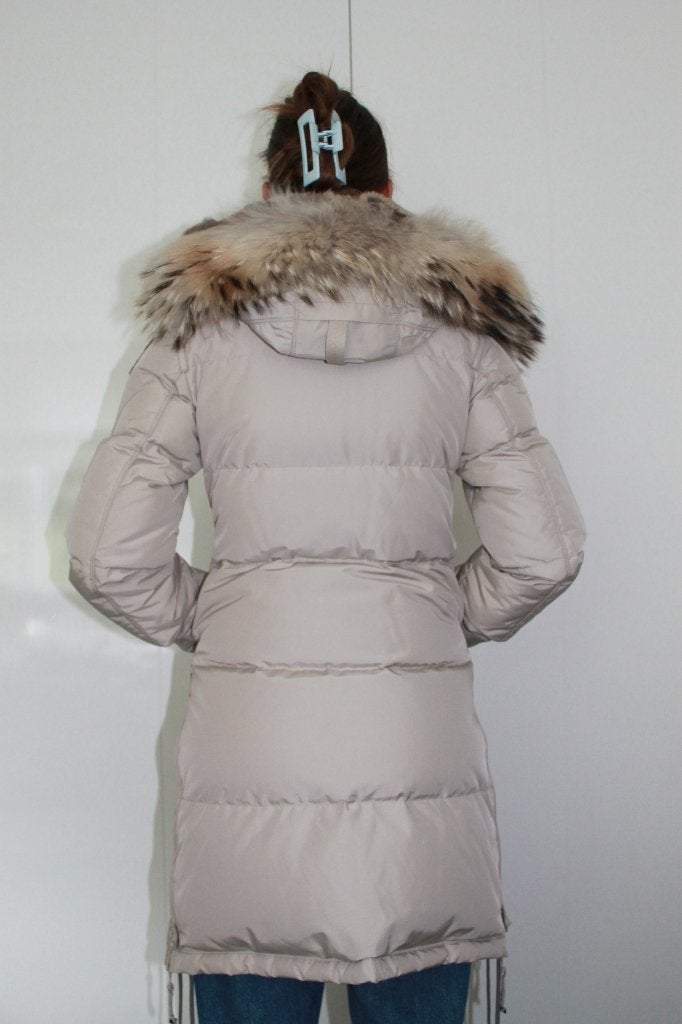 Originele Parajumpers jas Long Bear maat XS / S, Beige, Zo goed als nieuw, Maat 34 (XS) of kleiner, Parajumpers
