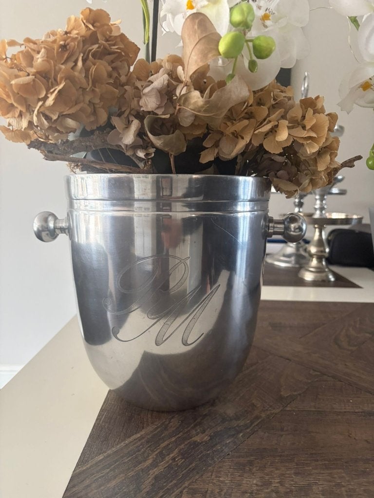Rivièra Maison metalen wijnkoeler als plantenbak, Ophalen, Gebruikt, Rond, Binnen