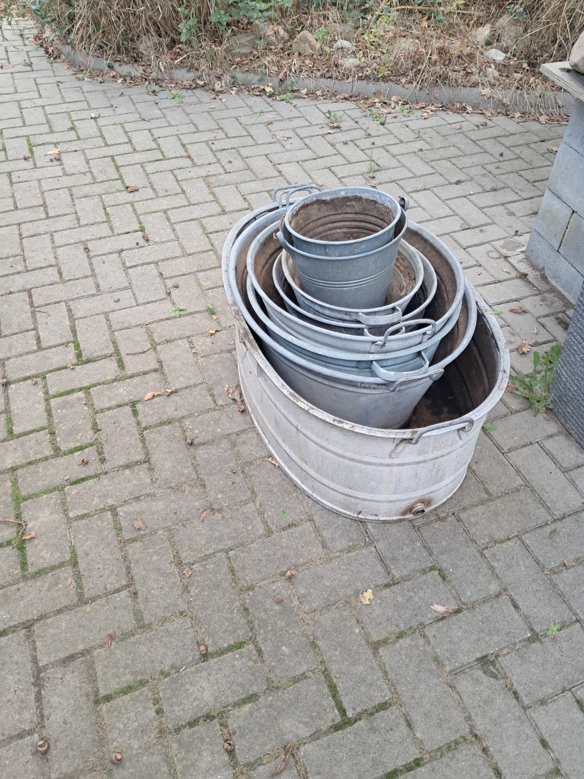 Tobbe voor planten., Tuin en Terras, Ophalen, Gebruikt, Balkon, Metaal