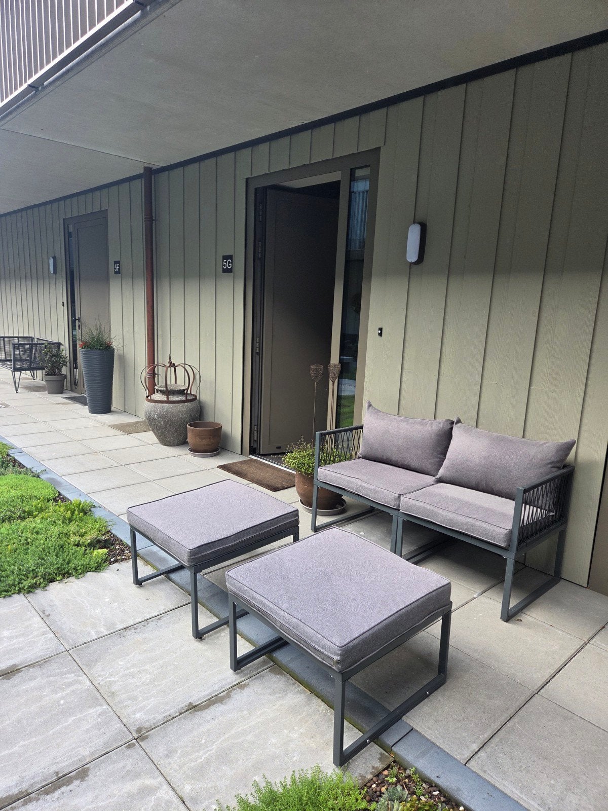 Loungeset voor tuin of serre, Ophalen, 4 zitplaatsen, Aluminium, Zo goed als nieuw