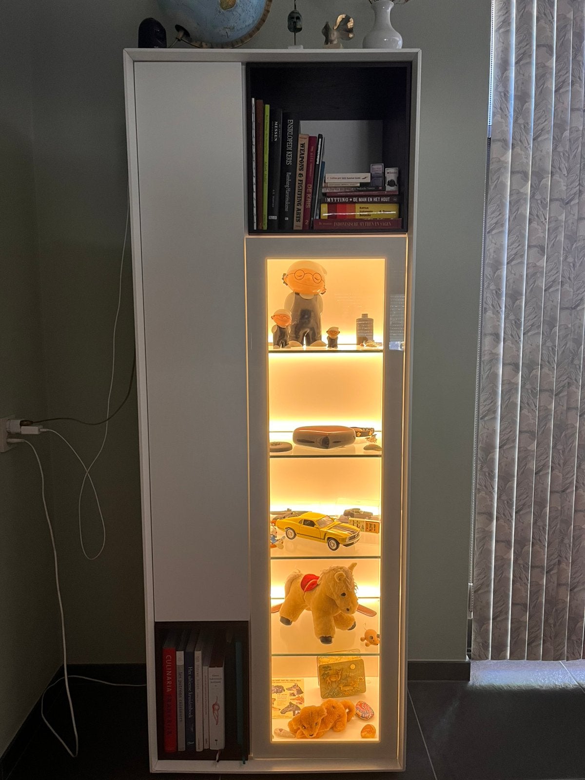 Mooie vitrine kast., Ophalen, Gebruikt, 50 tot 100 cm, 150 tot 200 cm