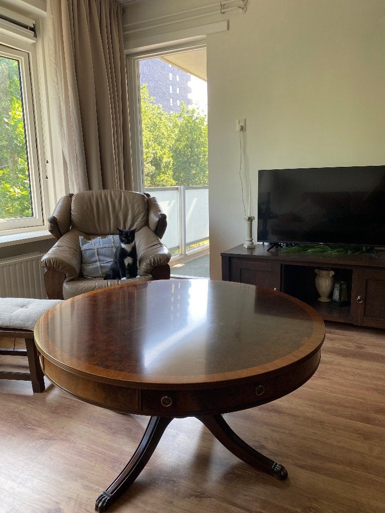 Antieke salontafel, Ophalen, 50 – 75, Rond, Zo goed als nieuw