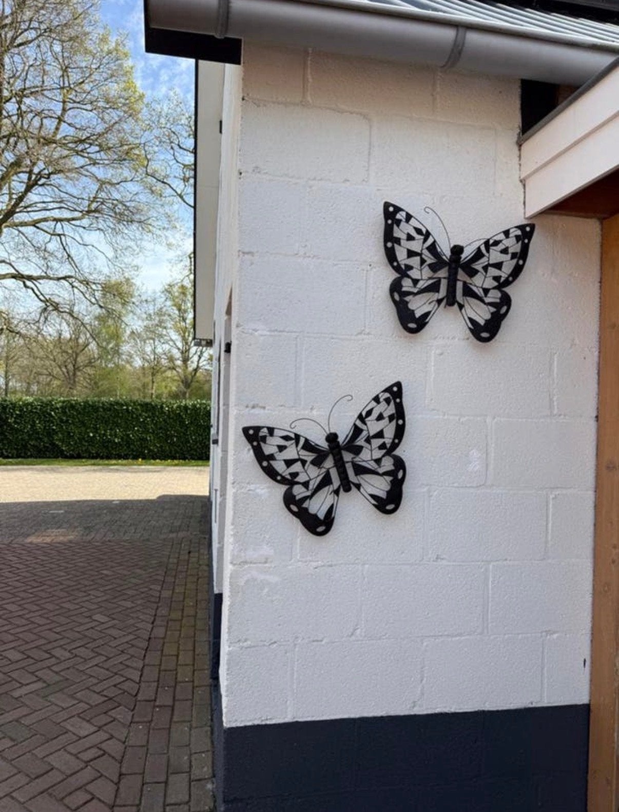 Zwarte Vlinders Wanddecoratie, Ophalen of Verzenden, Gebruikt, Zwart, Metaal