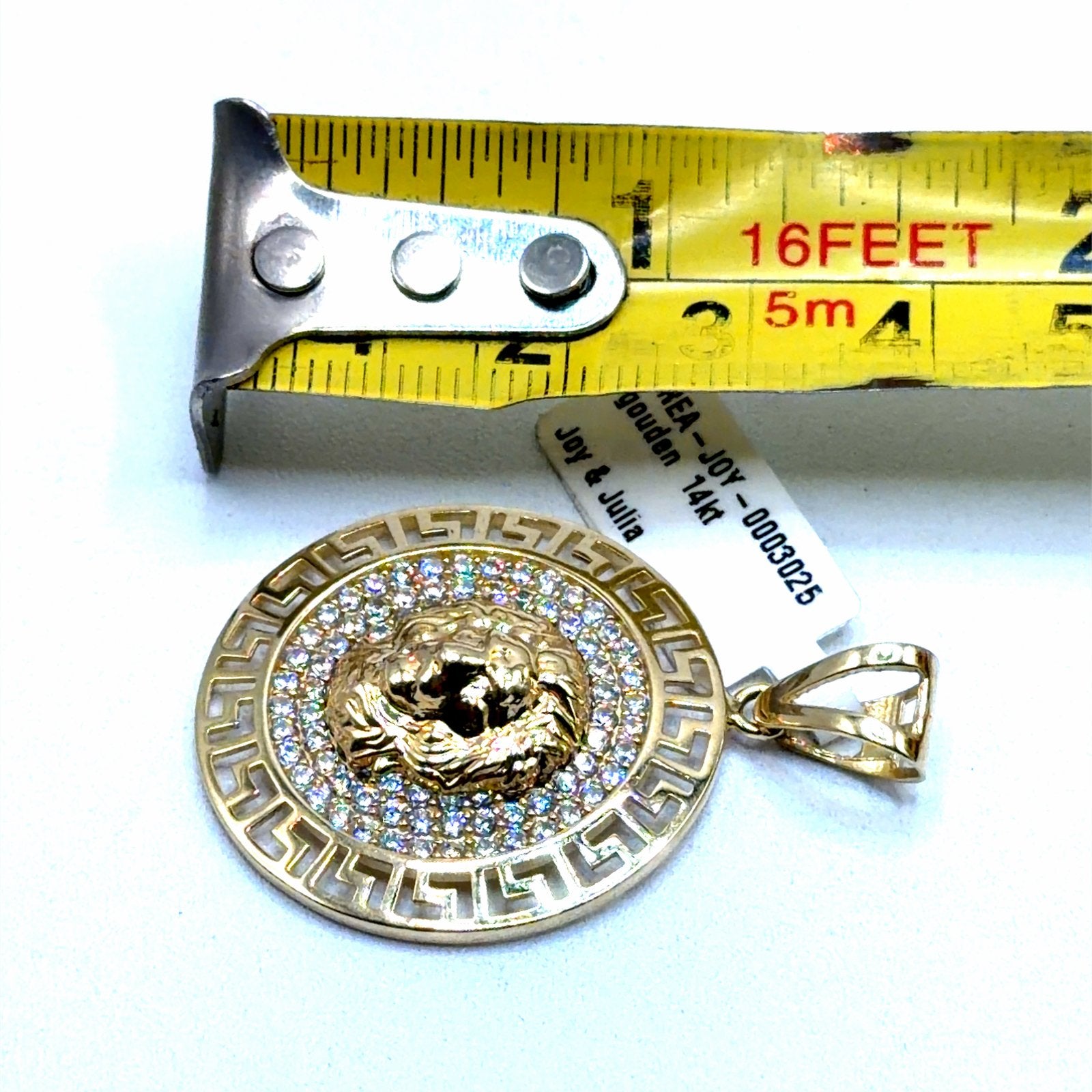 Gouden Leeuwenkop Hanger met Zirkonia - 14kt, W, Nieuw, Ophalen of Verzenden, W