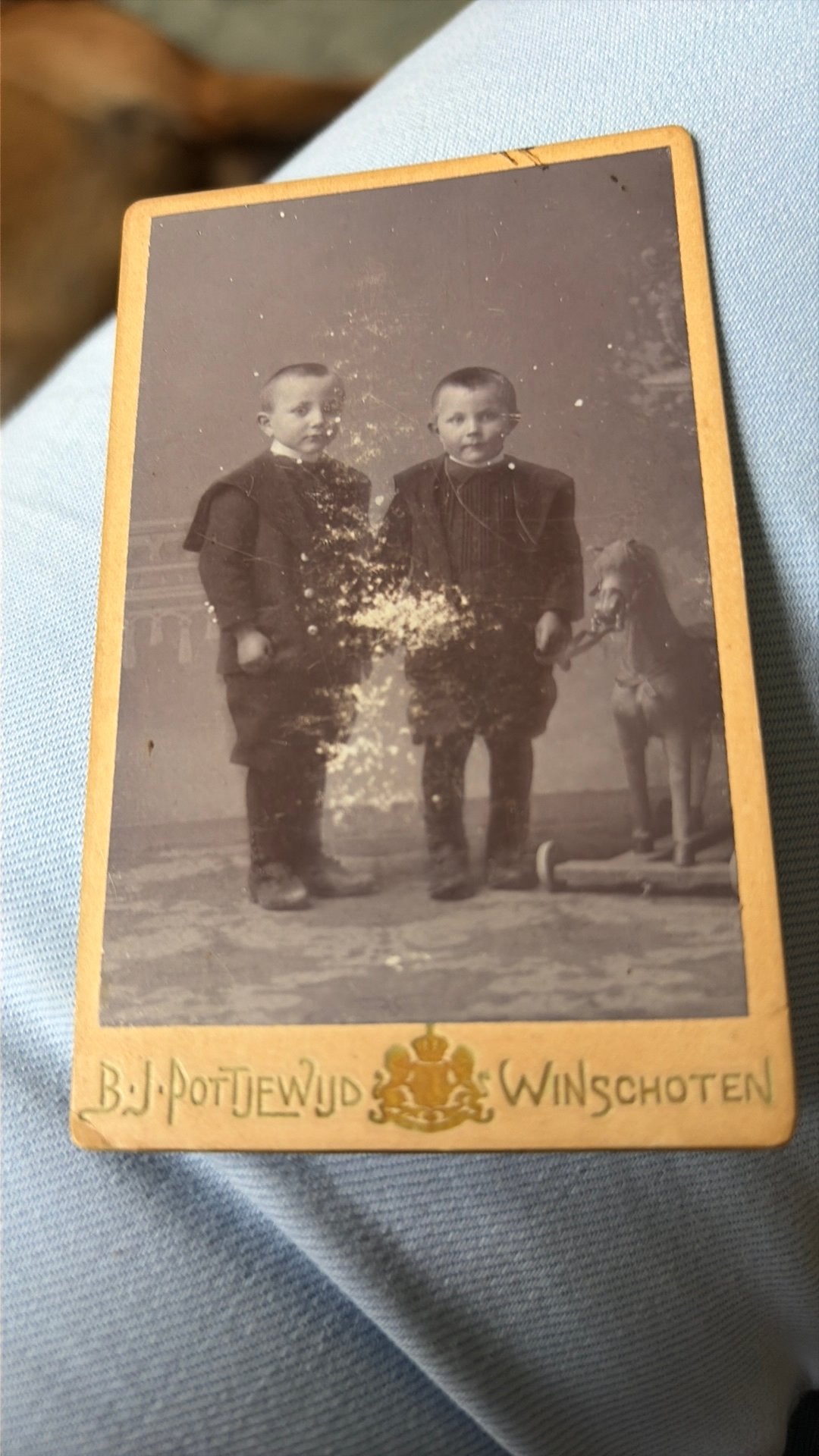 Foto 2 onbekende jongetjes,  Pottjewijd Winschoten, Verzenden, Voor 1940, Zo goed als nieuw