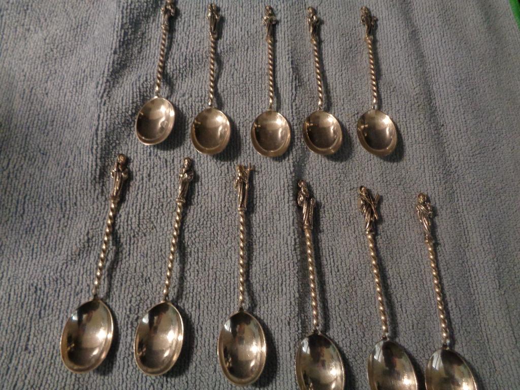 11 apostel theelepels verzilverd, Ophalen of Verzenden