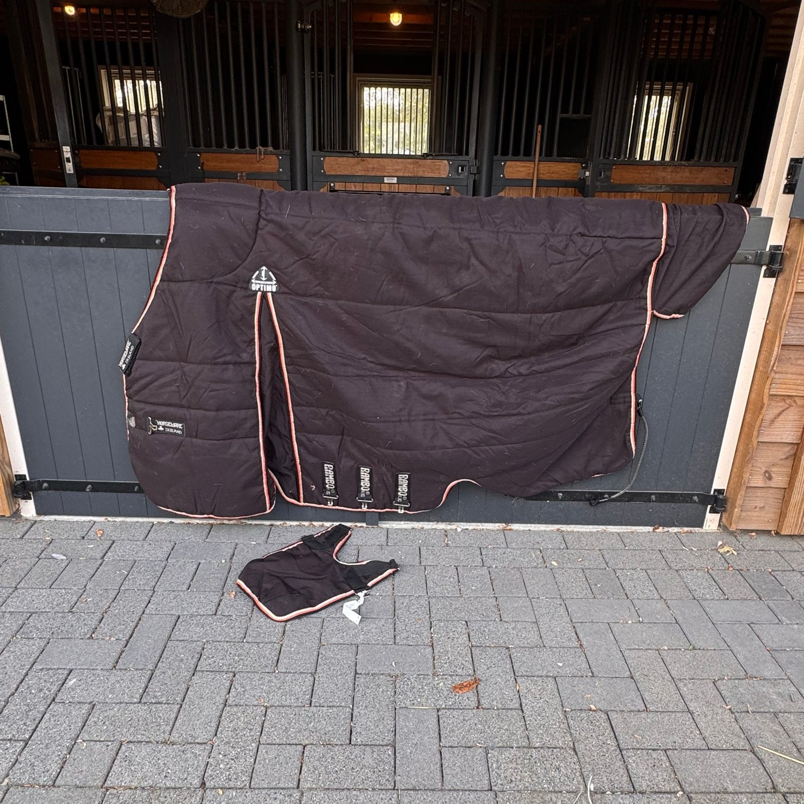 Horseware Rambo Optimo Stable Rug 400 gram, Full (L), Ophalen of Verzenden, Zo goed als nieuw, Staldeken