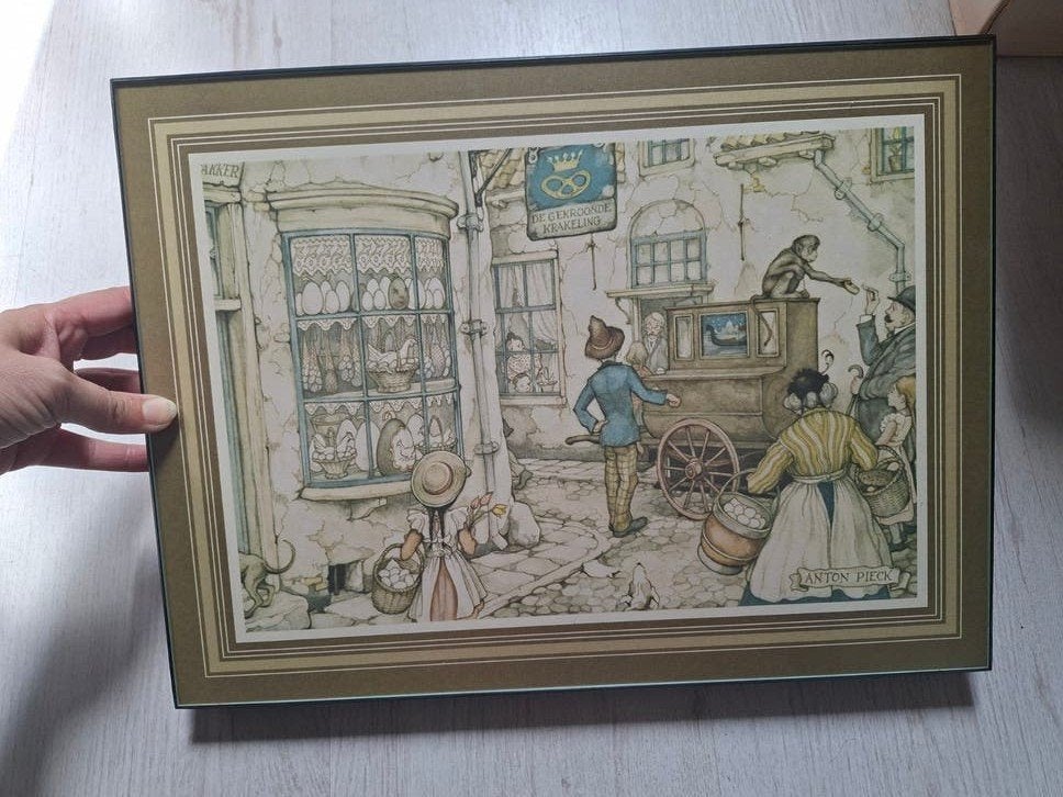 Ingelijste Anton Pieck prent: De Gekroonde Krakeeling, Ophalen of Verzenden, Zo goed als nieuw, Print