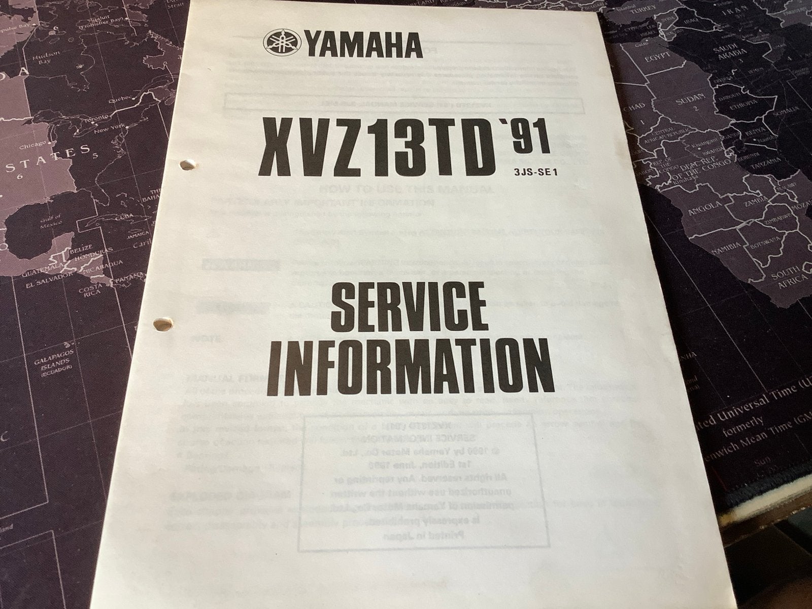 Yamaha XVZ13TD '91 Service Informatie Handleiding.   (4), Verzenden, Yamaha