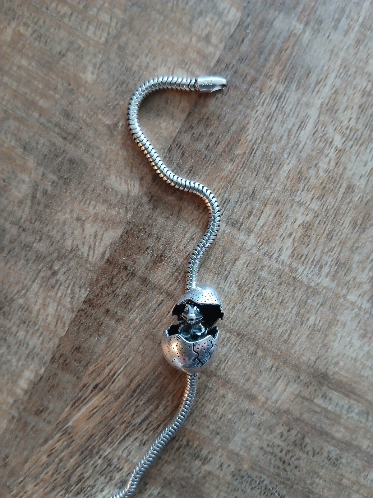 Zilver 925 bedel draak en ei Faerybeads. Babydraak, Sieraden, Tassen en Uiterlijk, Ophalen of Verzenden, Zo goed als nieuw, Zilver