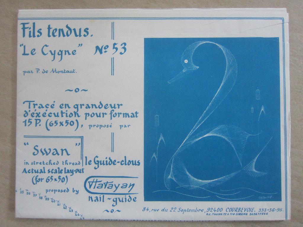 Draadkunst patroon   ZWAAN   groot  !   nieuw    65 x 50 cm, Ophalen of Verzenden, Nieuw, Handborduren, Patroon