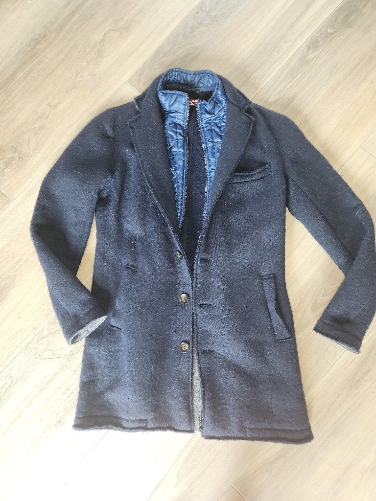 Dunne wool blend tussenjas. FRANCSCHINI ITALY. maat M, FRANCSCHINI ITALY, Ophalen of Verzenden, Zo goed als nieuw, Maat 48/50 (M)