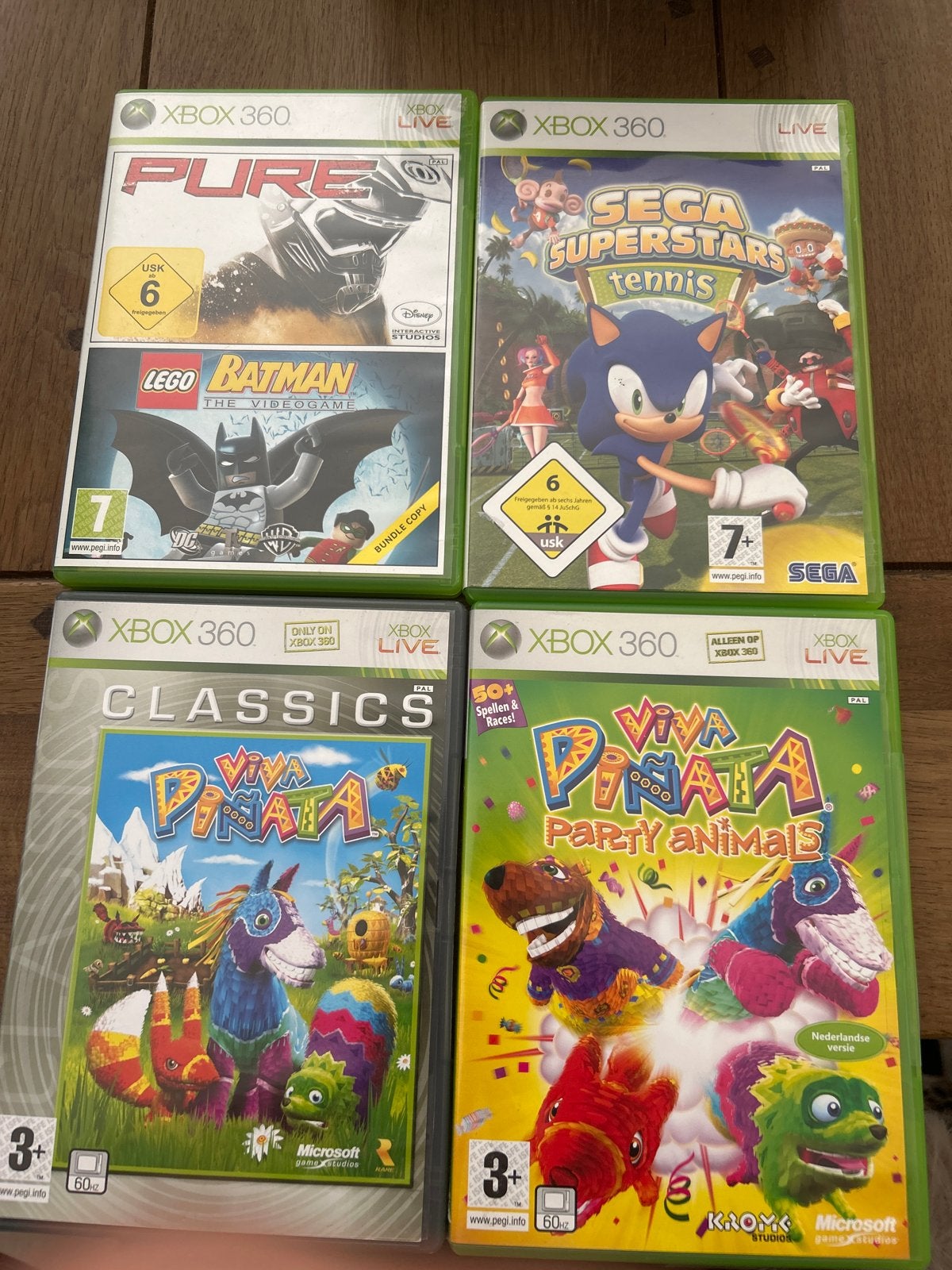 Xbox 360 Games: Pure, LEGO Batman, Sega Superstars Tennis, V, Gebruikt, Overige genres, Eén computer, Ophalen of Verzenden