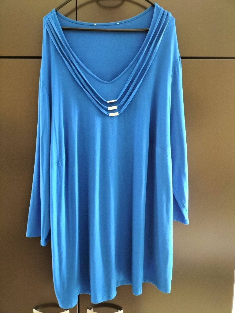 Chalou shirt 54, Kleding | Dames, Grote Maten, Ophalen of Verzenden, Zo goed als nieuw, Blauw, Shirt of Top