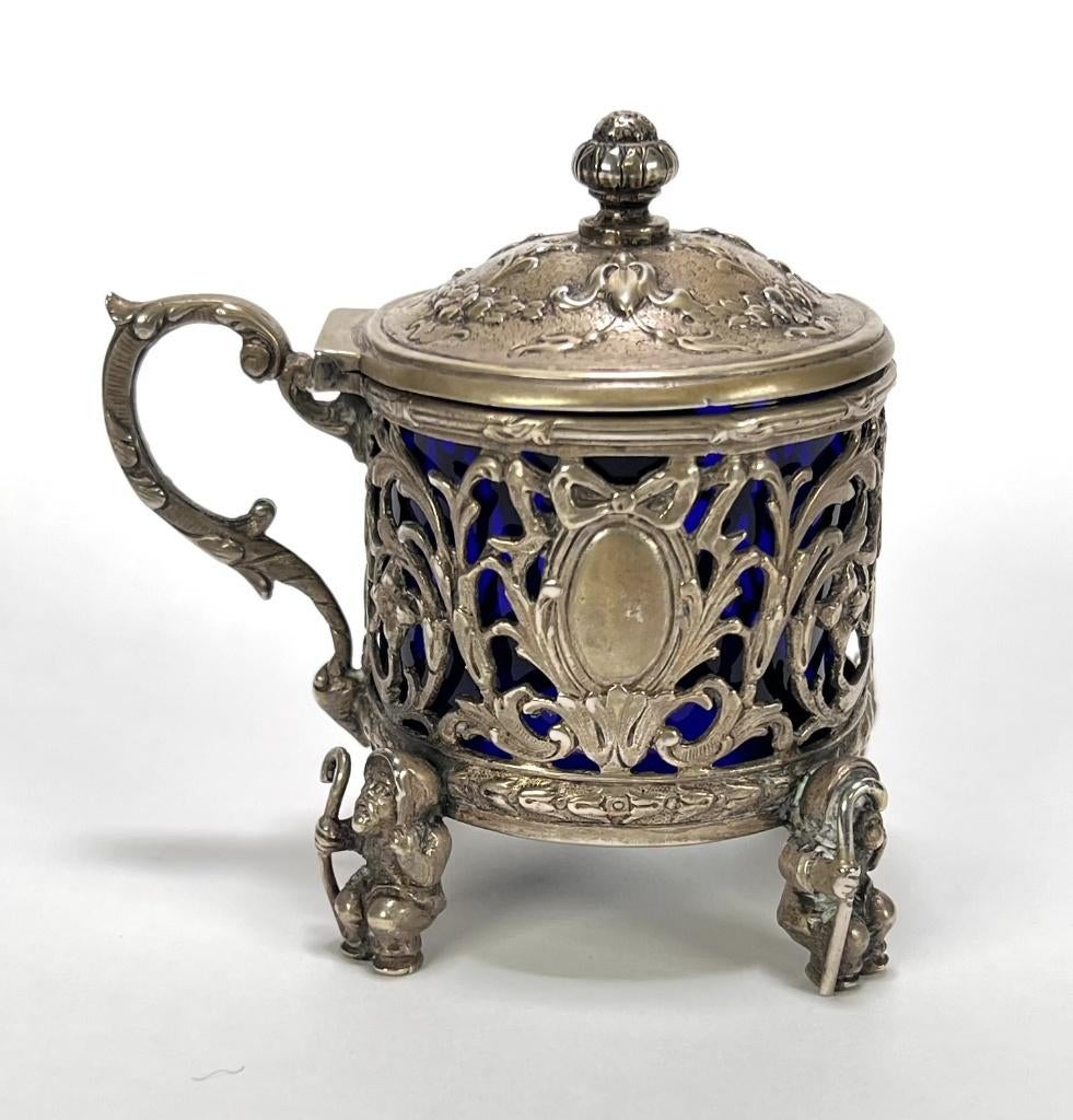 40. Mosterdpotje, Lazarus Posen Witwe - Duitsland, ca. 1900, Antiek en Kunst, Ophalen of Verzenden, Zilver