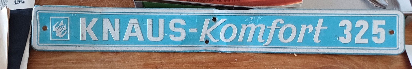 Aluminium reclamebordje Knaus Komfort 325 caravan, Gebruikt, Knausstraße 1, 94118 Jandelsbrunn, Duitsland, Ophalen of Verzenden