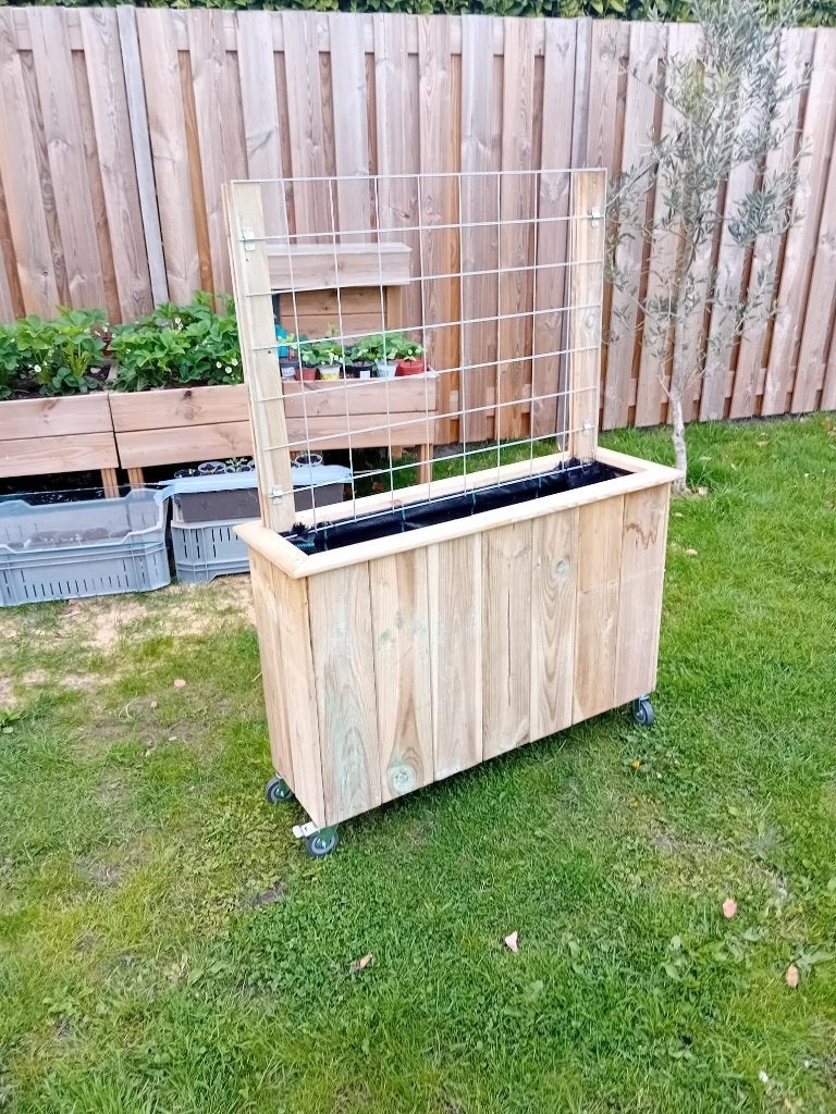 handgemaakte plantenbak met gaasrek, Tuin en Terras, Ophalen, Nieuw, Balkon, 60 tot 100 cm
