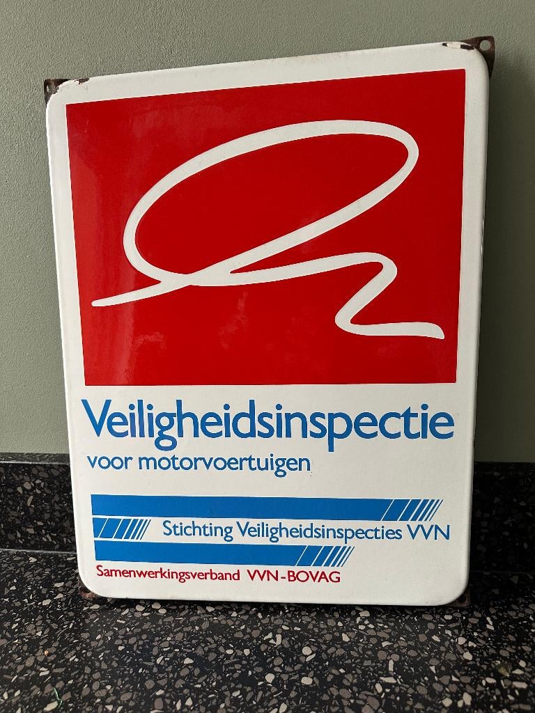Mooi VVN Bovag bord. Veiligheidsinspectie motorvoertuigen., Ophalen of Verzenden, Gebruikt, Reclamebord