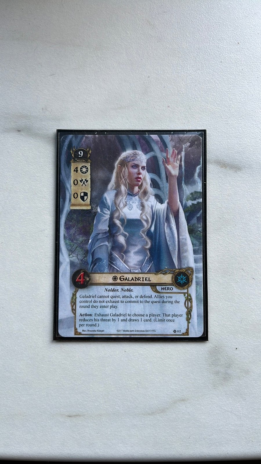 Lotr LCG zeldzame Galadriel promo kaart, Verzamelen, Ophalen of Verzenden, Zo goed als nieuw
