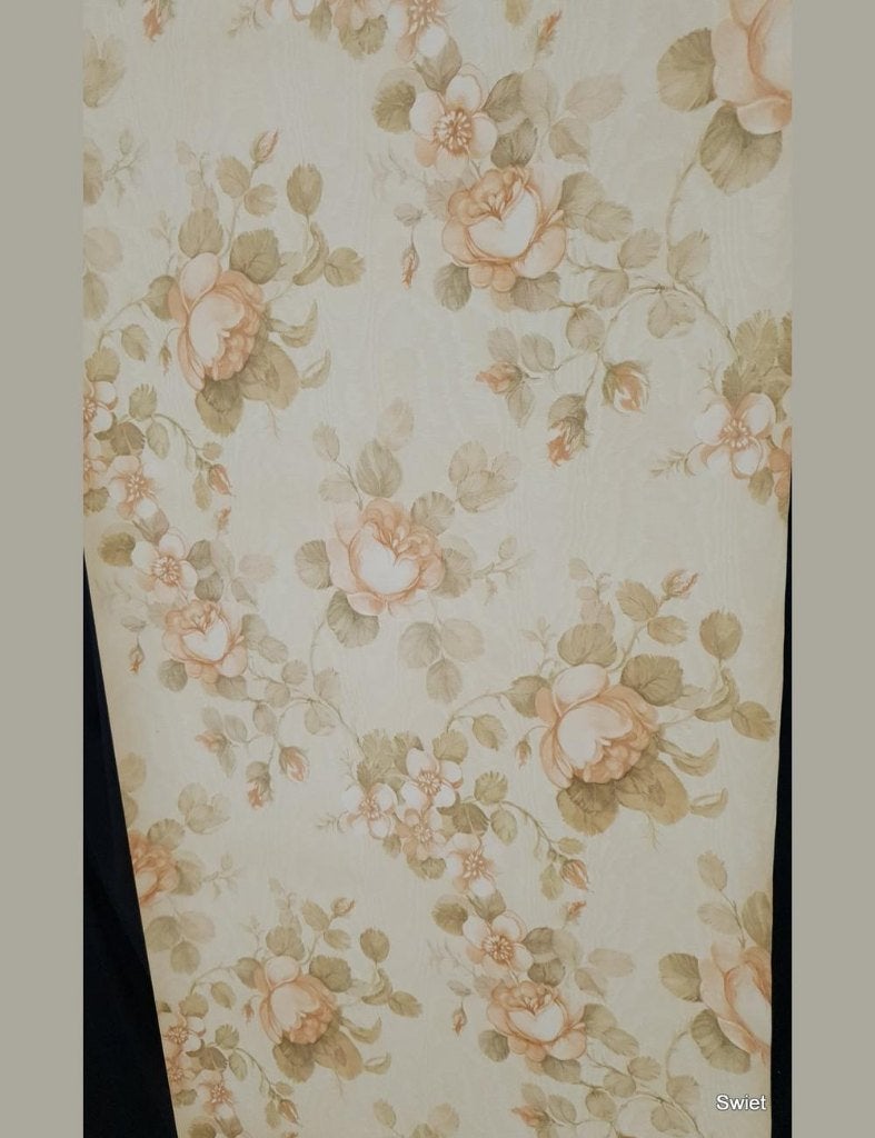 13978 zacht romantisch vintage behang rozen beige look swiet, Ophalen of Verzenden, Beige