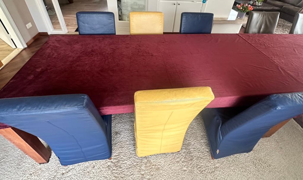 6X lederen stoel AVANTI, Huis en Inrichting, Stoelen, Ophalen, Gebruikt, Blauw
