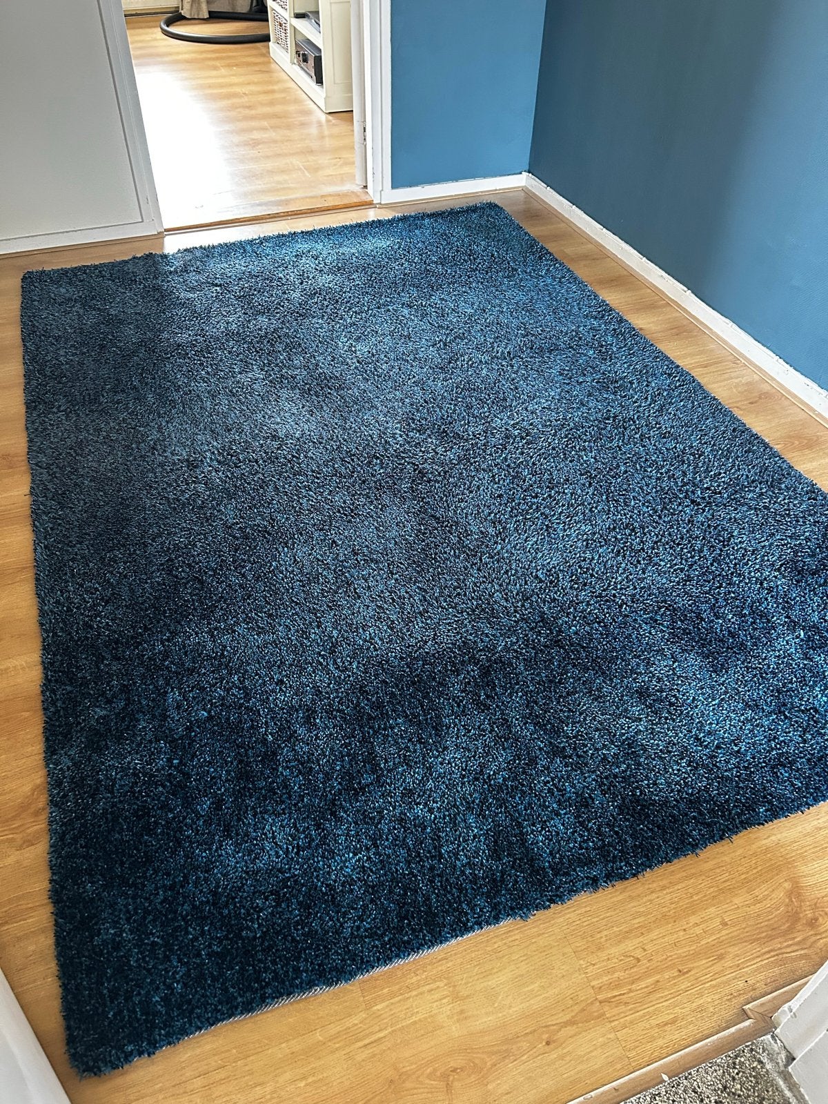 Blauw vloerkleed - 170 x 240 cm, Huis en Inrichting, Stoffering | Tapijten en Kleden, Ophalen, Gebruikt, Blauw, 150 tot 200 cm