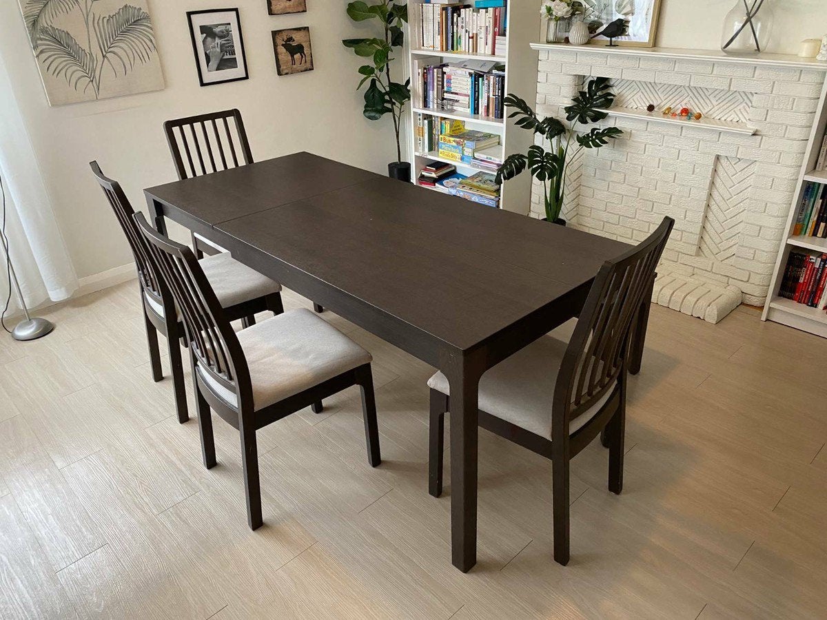 Eettafel uitschuifbaar ekedalen, Huis en Inrichting, Ophalen, Zo goed als nieuw, Rechthoekig, 50 tot 100 cm