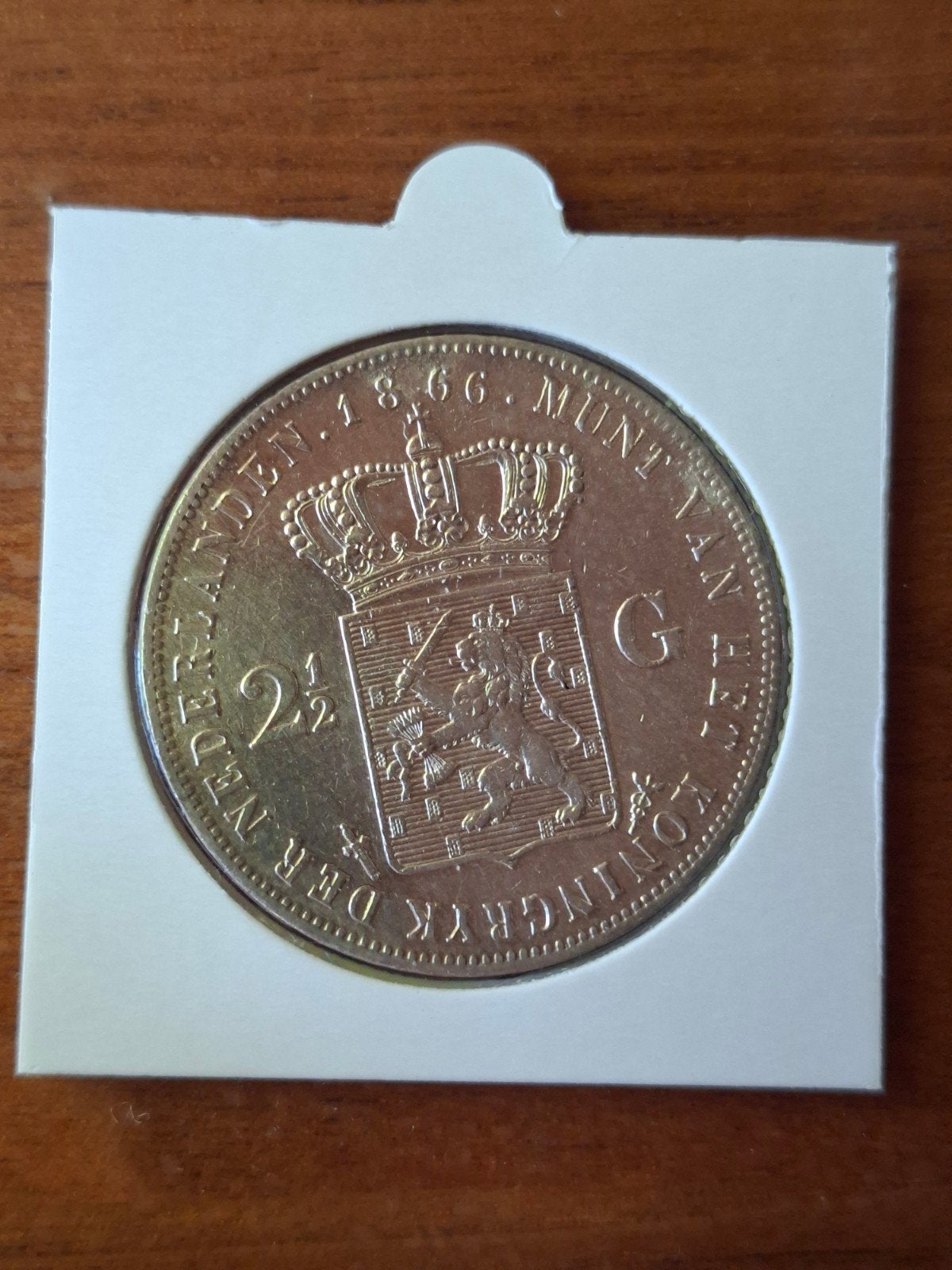 rijksdaalder 1866 2½ gulden willem 3, Koning Willem III, Zilver, Ophalen of Verzenden, Losse munt