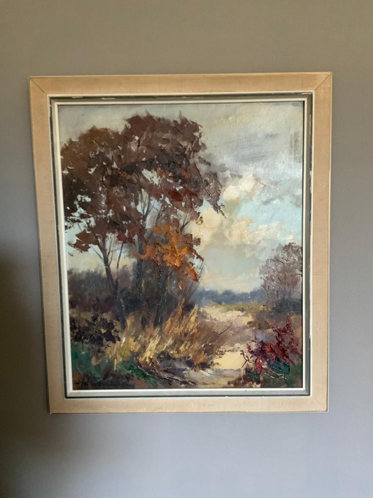 Impressionisme Olieverf Schilderij Bos maat 60/70 cm, Ophalen