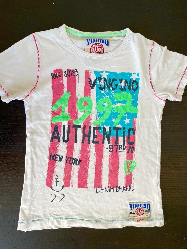 Vingino T-shirt Wit met Print maat 116, Verzenden, Zo goed als nieuw, Jongen, Shirt of Longsleeve