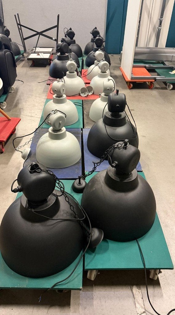 Retro plafondlamp/hanglamp– antraciet en grijs -15€ /st,14st, Huis en Inrichting, Ophalen of Verzenden, Gebruikt, Metaal
