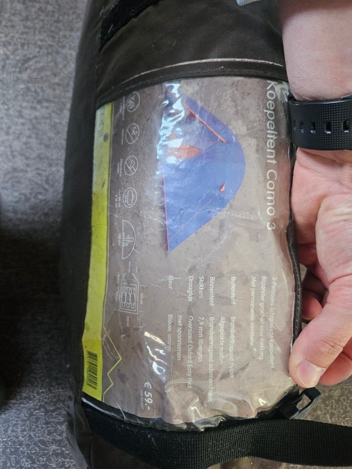 Koepeltent Como 3 - Lichtgewicht 3-persoons tent, Caravans en Kamperen, Ophalen, Tot en met 3