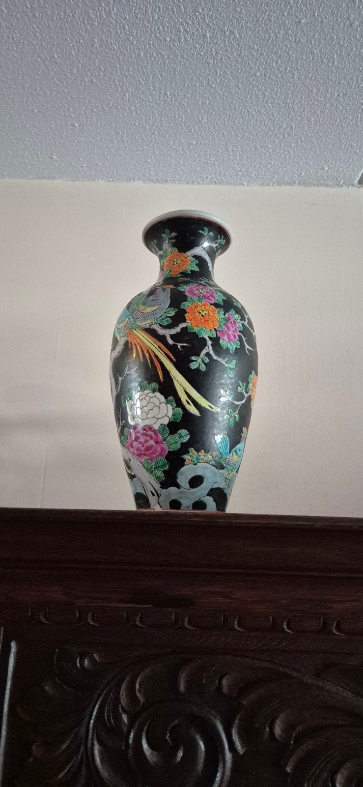 Set van 2 antieke Chinese vazen met bloemen en vogels, Ophalen