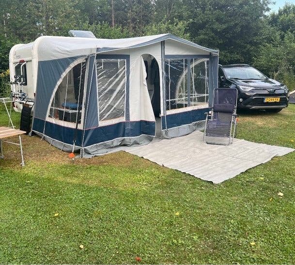 Voortent omloopmaat 8 met aluminium frame en nieuwe rits., Ophalen, Gebruikt